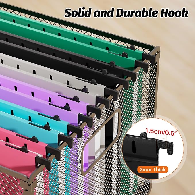 Extra Capacity Plastic Hanging File Folders,12 Pack Reinforced Hang Folder,Heavy Duty 1 Inch Expansion,Filing Cabinet Folders Letter Size for Bulk Files/Medical Charts (No Sealed, Assorted Colors)