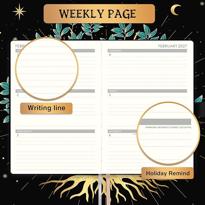 Planner 2026-2027- Weekly and Monthly from July 2026 - June 2027, Academic Planner with Thick Paper, Inner Pocket, 5.5’‘ x 8.4’‘