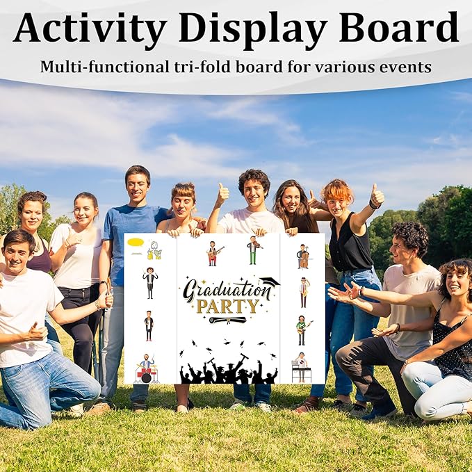 Ndsox 2 Pack 36" x 48" White Trifold Poster Board Large Corrugated Tri Fold Business Presentation Boards Picture Posterboard for Science Fairs, School Projects, Event Displays, Art Exhibitions