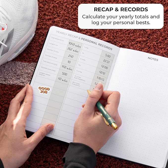 Clever Fox Running Log Book – Complete Run Training Tracker Journal – Runners Planner, Track Gifts & Stuff For Runners, Women & Men (Black)