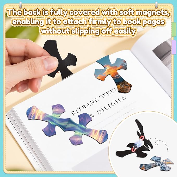 25Pack Magnetic Bookmarks Christian Bookmarks Bulk Cross Bible Bookmark for Reading Women Men Kids Teacher Book Lovers Gifts, Religious Magnet Bookmark Clips Cute Personalized Book Markers (Scenery-P)