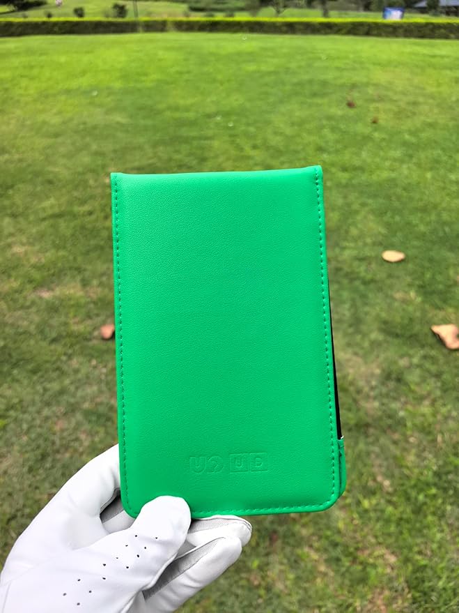 Leather Golf Scorecard Holder & Yardage Book Cover – Slim Microfiber Leather Case for Walking Players | Fits 4.5"x7" Scorecards & Yardage Books | Bonus Pencil & Scorecards