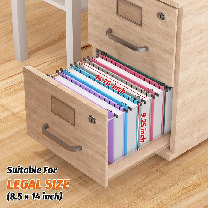 SHUTEX Extra Capacity Legal Size Plastic Hanging File Folders,12 Pack Reinforced Legal Size Hanging Folder with Heavy Duty 2 Inch Expansion,for Bulky Files, Medical Charts,Assorted Colors