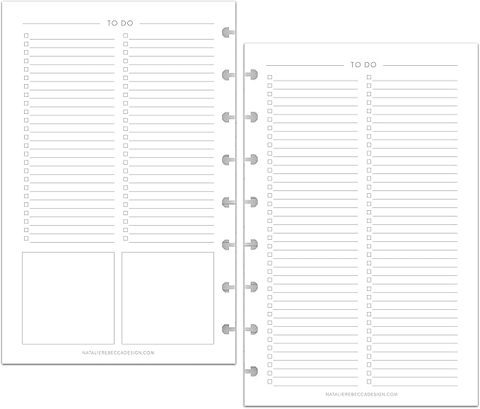 BetterNote To Do List Refill Pages for Disc Notebooks, Fits Levenger Circa, Happy Planner, Staples Arc, TUL, Talia (8-Disc, 5.5"x8.5", Classic- 25 Sheets)