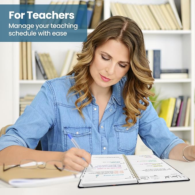 Planner 2026–2027, Academic Planner Weekly and Monthly Calendar Jul 2026 – Jun 2027 Hardcover Planner with Tabs and Pocket, Spiral Bound Agenda Book for Student & Teacher, 6.3" x 8.5", Koi Swirl