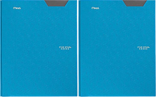 Five Star Folder, 2 Pocket, 8-1/2" x 11" | Plastic | Tidewater Blue | Prong Fasteners | Pack of 2
