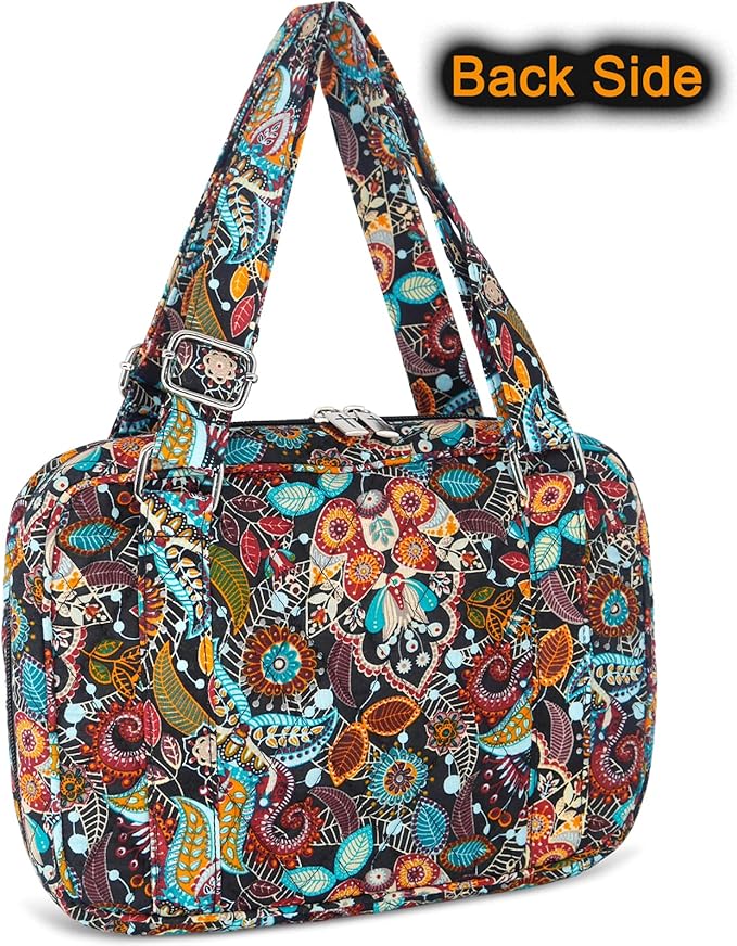 Bible Cover for Women with Adjustable Straps, Extra Large Study Bible Carrying Case Bag with Zip Pocket, 11.3x8.3x2.7 Inches