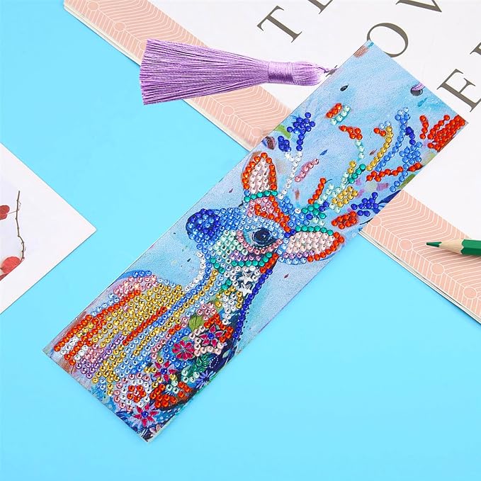 6 Pcs Diamond Painting Bookmark, Animal DIY Book Makers for Adults Book Lovers, Diamond Art Beginners, Small Diamond Art Kits, Paint by Art Crafts Supplies Gift for Women Girls (Dog)