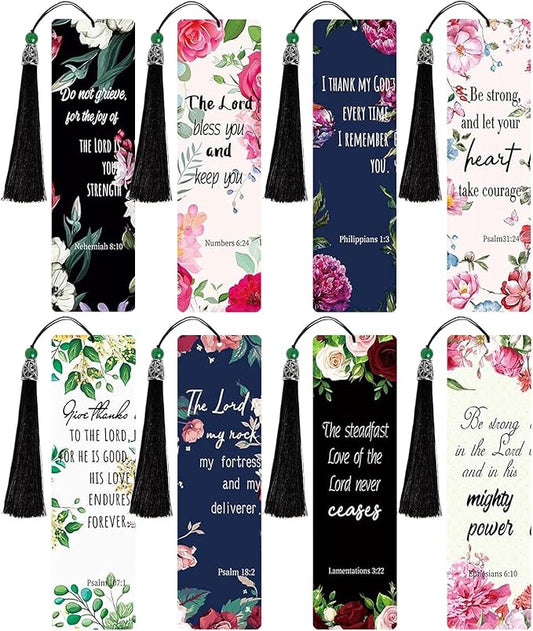 8PCS Diamond Painting Art Bookmarks,Cute Acrylic Bookmarks Crafts Kits Gifts with Pendants for Adult Women Book Lovers (Bible)