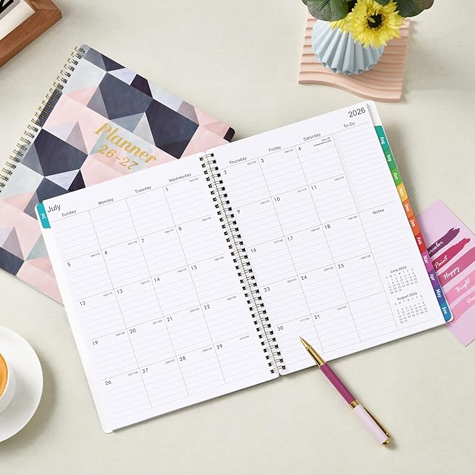 2026-2027 Planner - 9" x 11", JULY 2026 - JUNE 2027, Weekly & Monthly Academic Planner 2026-2027, Thick Paper, Back Pocket with 12 Monthly Tab