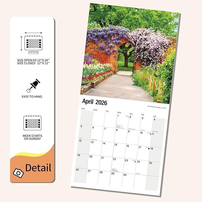 2025-2026 Wall Calendar Pathway Planner Calendar, Hangable Monthly Wall Calendar with Large Blocks for Organizing & Planning, Academic Schedule, Home, Office & family, Thick & Sturdy Paper (12"x24" Open)