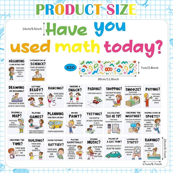 Mooliwe Math Classroom Decor Welcome Back to School Bulletin Board Set DIY Paper Die Cuts Decorating Supplies for First Day of School Craft Classroom Wall Decor