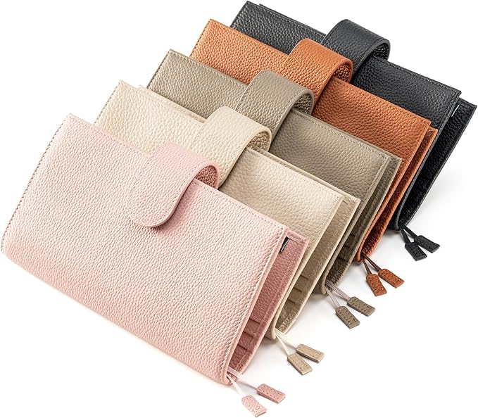 Genuine Leather Cover for Hobonichi Weeks/Weeks Mega with Pen Loop, Card Slots, Back Pocket, and Bookmarks (Black)