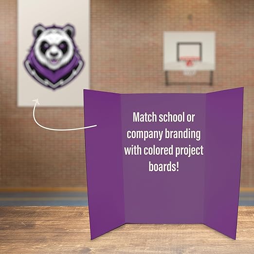 Flipside Products 36” x 48” Project Boards for Presentations, Science Fair, School Projects, Event Displays and Trifold Picture Board, Proudly Made in USA - Purple - 10 Pack