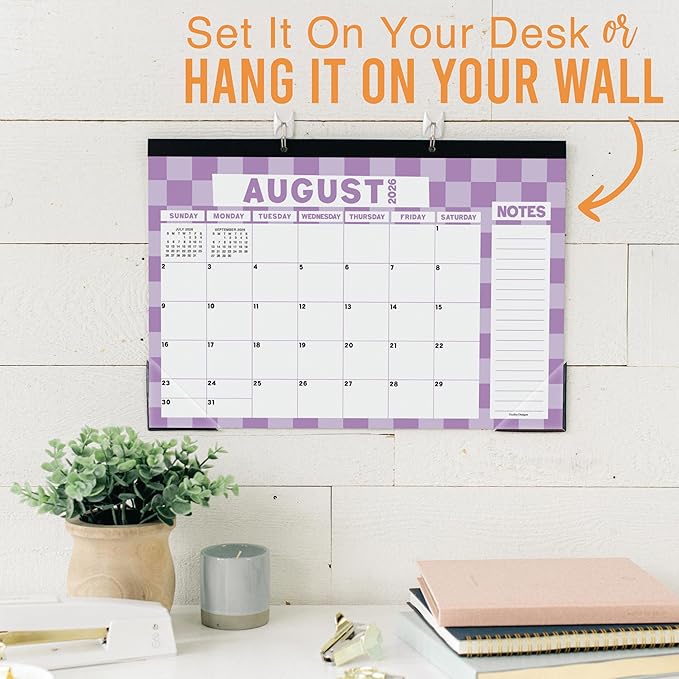 Hadley Designs Large Teacher Desk Calendar 2026-2027 - Desktop Calendar 2026, 18-Month Desk Calendars for Home, Office & Classroom, Cute Classroom Must Haves, Teacher Appreciation Gifts