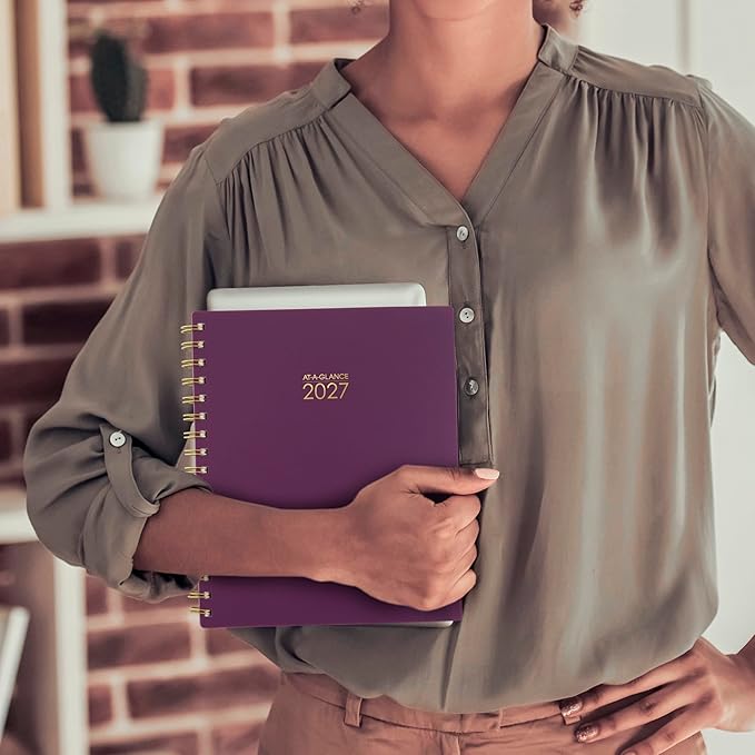 AT-A-GLANCE 2027 Planner, Weekly & Monthly, 13-Month Jan-Jan, 7" x 8.75", Harmony, Mulberry (1099-805-18-27)