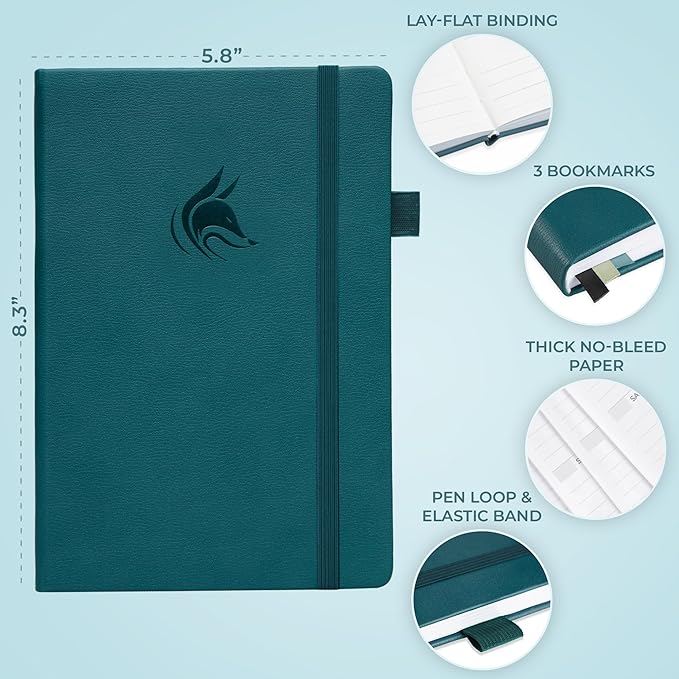 Clever Fox Planner Schedule – Undated Weekly & Monthly Life Planner with Time Slots, Appointment Book & Daily Organizer, A5 (Dark Teal)