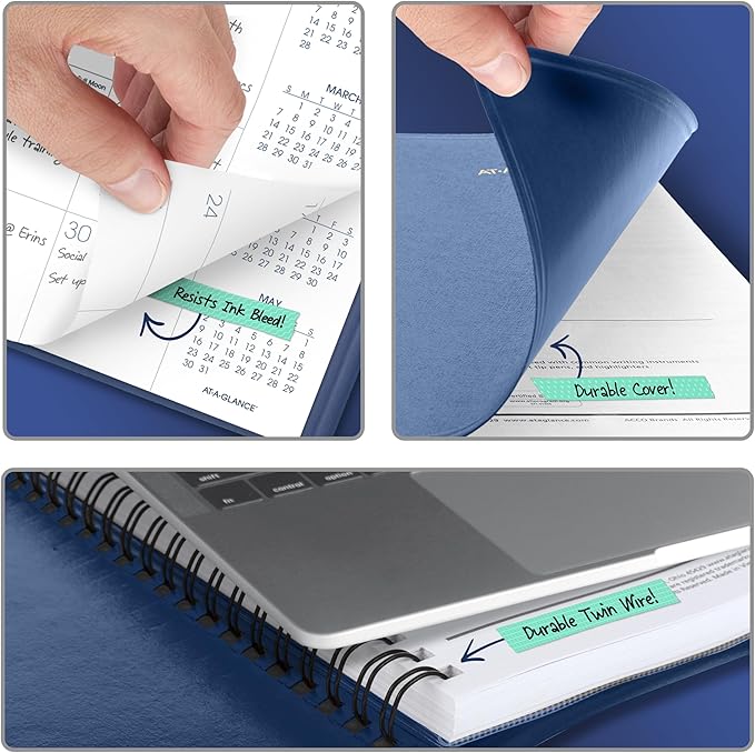 AT-A-GLANCE 2027 Planner, Monthly, 15-Month Jan-Mar, 9" x 11", Unruled Daily Blocks, Blue (702502027)