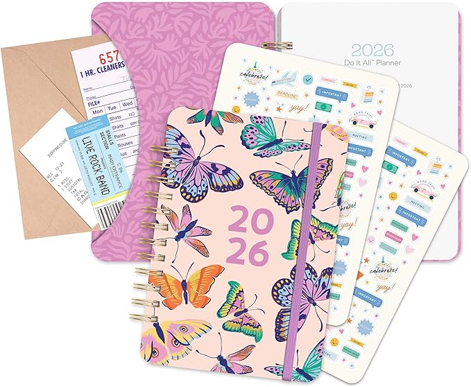 Orange Circle Studio Academic Planner 2026, Catching Colors, Do It All Planners, 17-Month Wire-O Bound Planner for School or Work, Dotted Grid Week-Per-Spread View, To-Do Lists, Budget & Goal Trackers