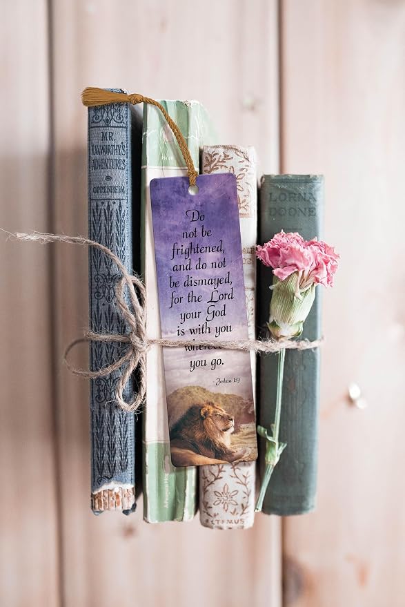 Be Strong and Courageous Bookmark Bulk 24 Pack, Christian Bible Bookmark, Joshua 1:9 Scripture, Bible Study Supplies, 7.25" x 2"