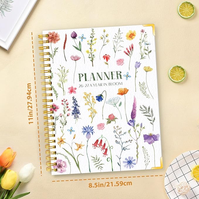 GuassLee Large Academic Planner 2026-2027, Weekly and Monthly Planner from July 2026-June 2027, 8.8"x11.4" Aesthetic Agenda Book with Back Pocket, Stickers, Coated Tabs, A4 Size