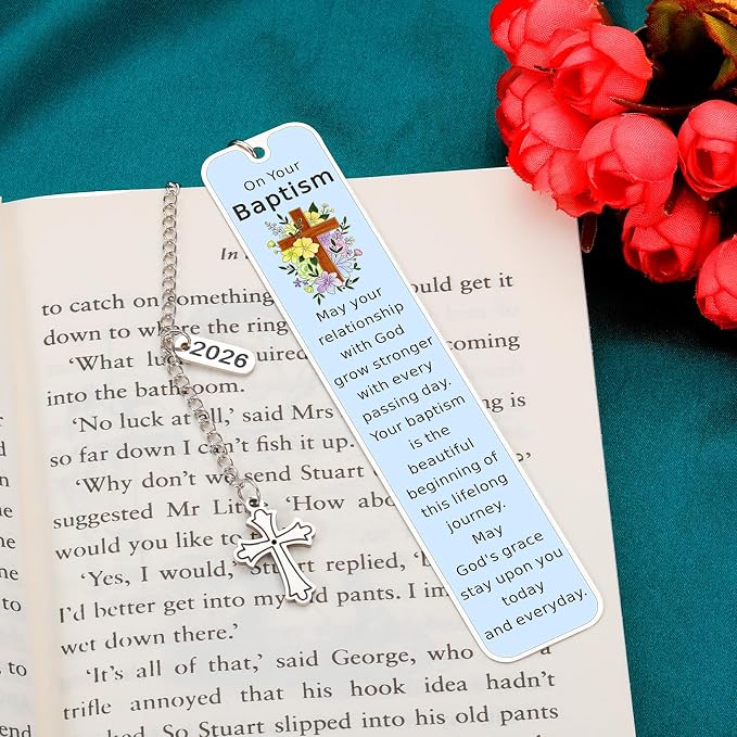 Baptism Gifts for Boys Girl Baptism Gifts for Men Women Youth from Godparent Catholic LDS Christening Gift Christian Faith Cross Bookmark for Baptized Keepsake Baptism Gift Idea Baptism Party Favors