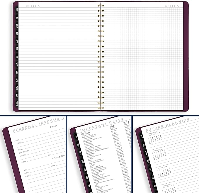 AT-A-GLANCE 2027 Appointment Book Planner, Weekly & Monthly, 8.25" x 11", Half-Hourly, Contemporary, Purple (70940X1427)