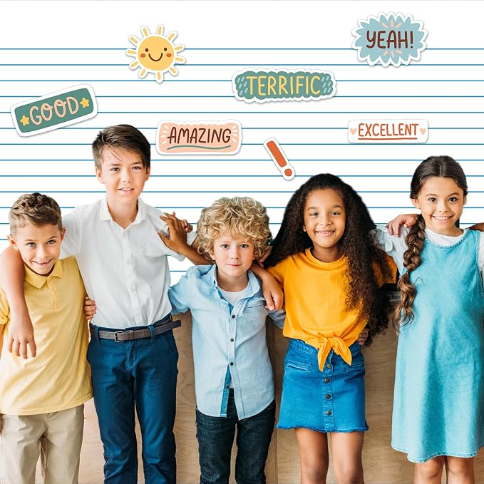 Mindsoft Bulletin Board Paper 48'' x 107'' Class Boards for Classroom Bulletin Boards Everyone is Welcome Classroom Board Decor Pillows Curtains Crafts(Lined,1 Pc)