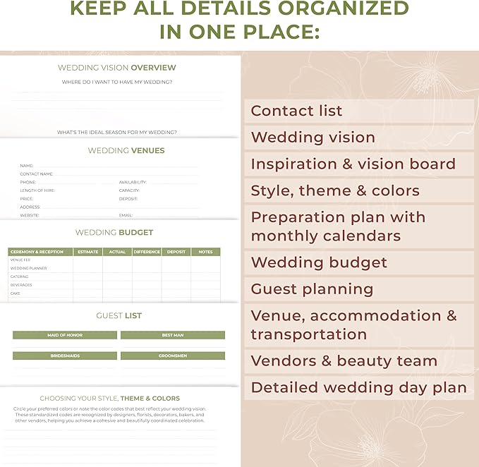 Clever Fox Wedding Planner Book and Organizer – Guided Wedding Planning Journal & Bridal Notebook with Tips & Checklists – Engagement Gifts for Bride or Engaged Couple (Rose Gold, White Foil)
