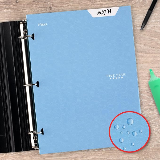 Five Star 4-Pocket Folder,Paper Folder,Fits 3-Ring Binders,Holds 8-1/2" x 11" Paper,Assorted Colors (38058),6 Count (Pack of 8)