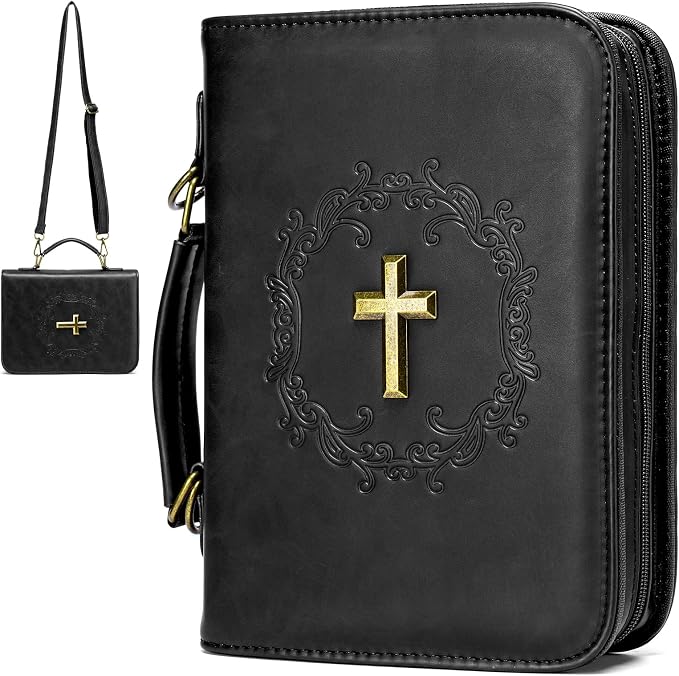 Large Bible Cover Case Church Bag with Detachable Shoulder Strap