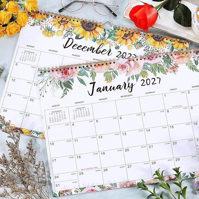 2026-2027 Calendar - July 2026 - December 2027, 14.6'' x 11.4'', Wall Calendar 2026-2027, Twin-Wire Binding, 18 Months Calendar, Premium Paper