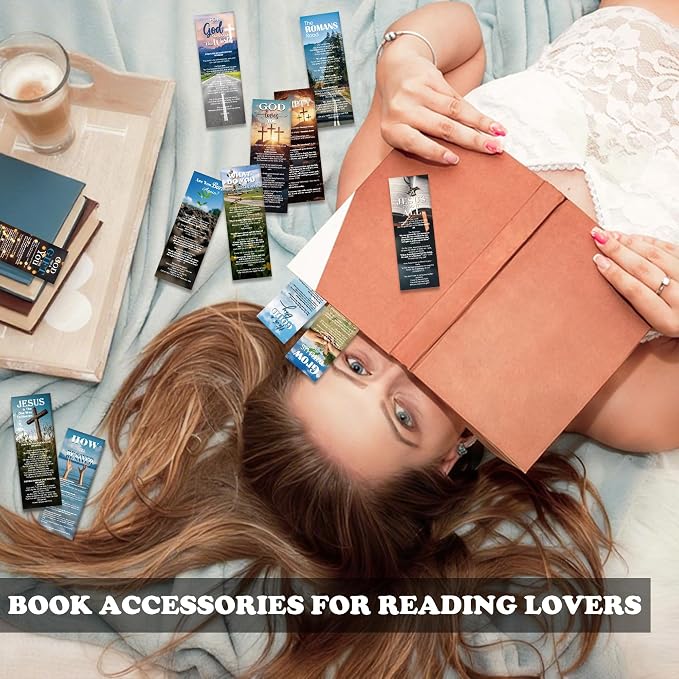 120 Pcs Christian Paper Bookmarks, Religious Gospel Tracts Card for Evangelism, Bible Verse Salvation Scripture Bookmarks Bulk for Women Man Church & Office Supplies Book Lovers Gift