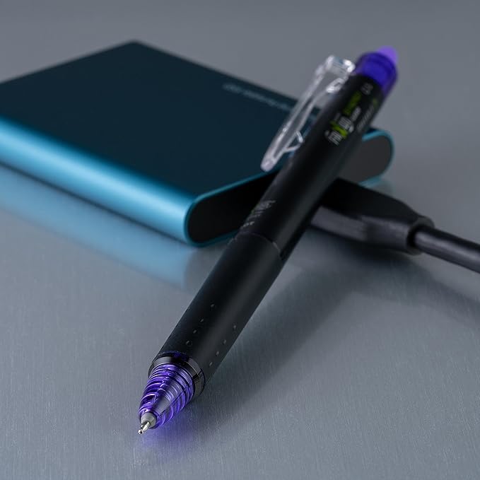 Pilot, FriXion Synergy Clicker Erasable, Refillable, Retractable Gel Ink Pens, Extra Fine Point 0.5 mm, Pack of 12, Purple Ink