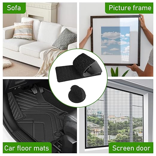 138 Sets Heavy Duty Hook and Loop Strips, High Adhesive, Heat Resistant & Waterproof for Indoor and Outdoor Use: Car, Home, Office, RV, Boat