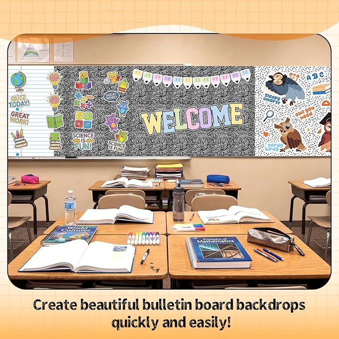 Hahafelt 3 Pack 47 x 108 Inch Fabric Bulletin Board Roll Waterproof Non Woven Classroom Background Decoration Resistant Bulletin Board for Back to School Wall Decor DIY Craft (Mixed)