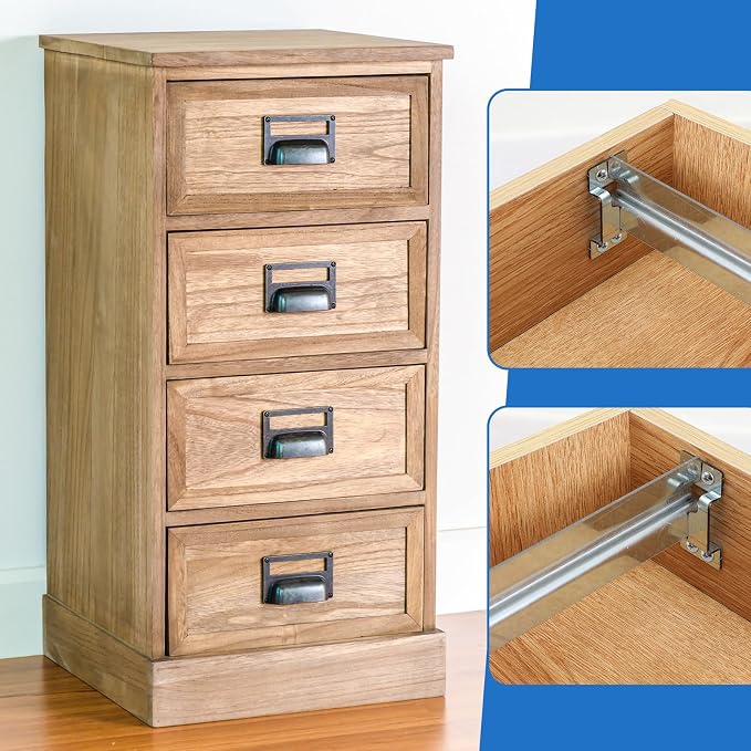 2 Pack Universal File Bars for Filing cabinet Lateral Front to Back File Drawer Rail for Hanging Wood Cabinets Office Storage to Keep Organized (Silver)