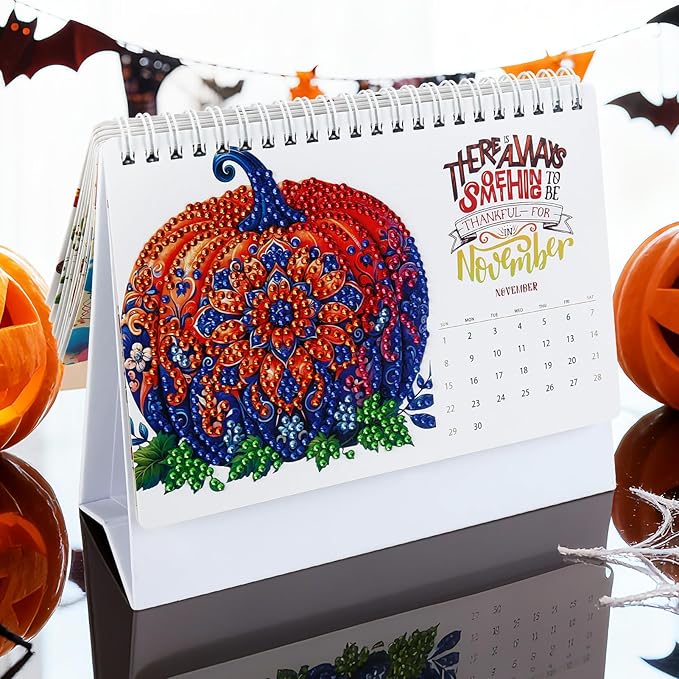 2026 DIY Diamond Art Desk Calendar Kit - Monthly Flip Desktop Planner with To Do List & Tools | Creative Home Office Decor Craft Gift