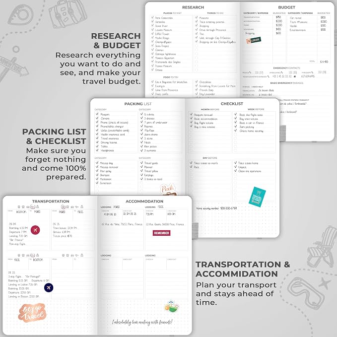 Clever Fox Travel Journal – Vacation & Trip Organizer with Budget Plan, Packing List, Travelling Expense Tracker, A5 (Foggy Alps)