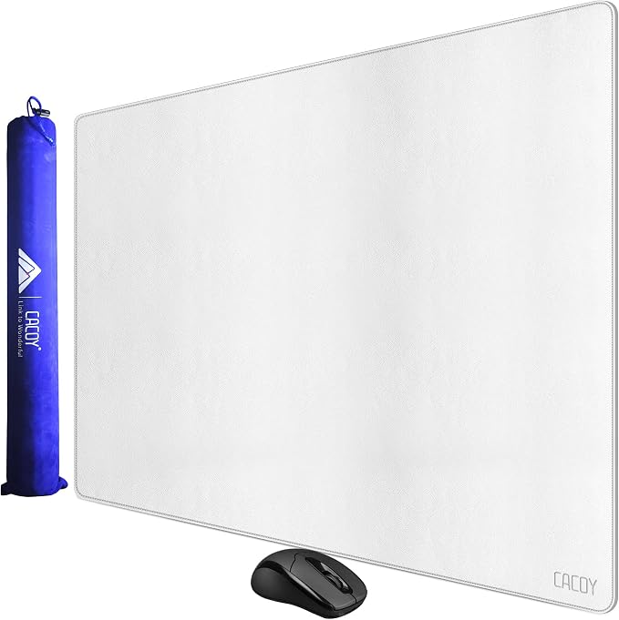 Cacoy 40" x 24" Leather Desk Pad Protector, Large Desk Mats on Top of Desks, Waterproof Computer Desk Mat XXL Keyboard Mouse Pad for Office and Home (White)