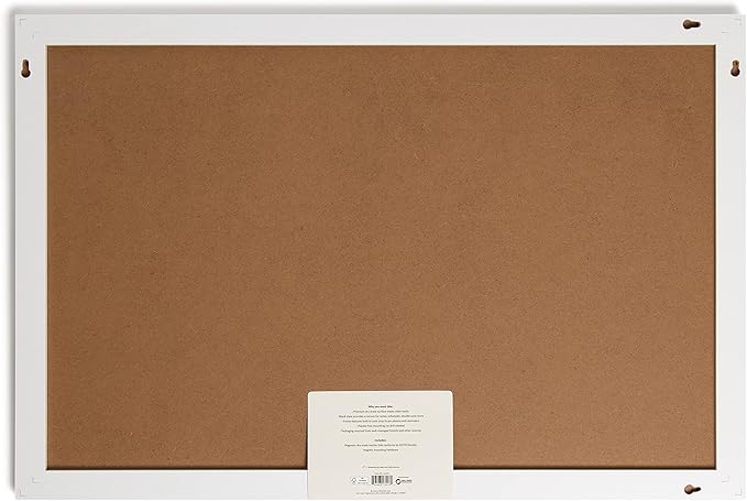 U Brands Magnetic Dry Erase Board White Board, 30" x 20", Modern White Wood Style Pin-It Frame, Includes Marker and Magnet