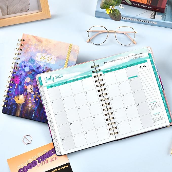 2026-2027 Planner - Planner Daily Weekly and Monthly 2026-2027, July 2026 - June 2027, 6.3’’ × 8.4’’, 12 Monthly Tabs, Inner Pocket, Hardcover, Perfect for Organization