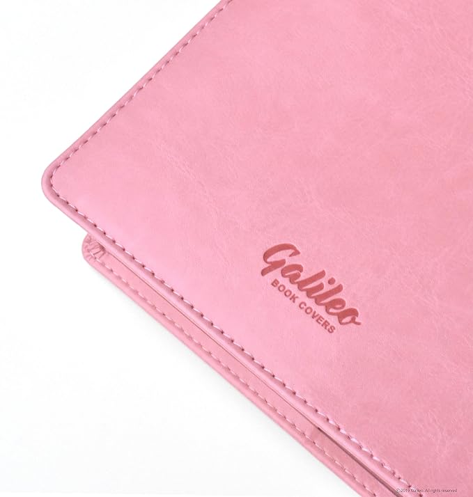 GALILEO® Single AA Big Book Cover | PU Leather AA Book Covers for Hardcover | Medallion Holder | AA Gift | Alcoholics Anonymous | Premium Design (Plain/Coin Pocket/Pink)