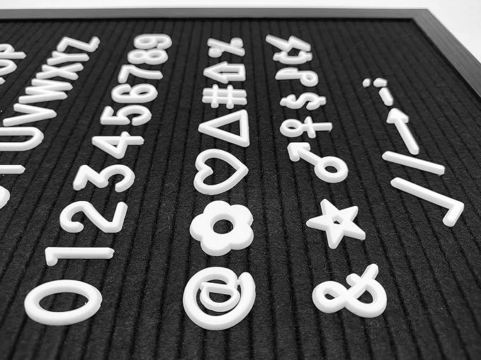 Felt Letter Board Letters Set - Pre-cut 378pcs Standard 1inch White Letters Only (No Board Included)