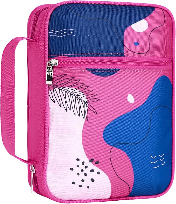 Mr. Pen- Bible Cover Case, Carrying Book Case with Durable Handle and Zippered Pocket, Bible Protective Church Bag for Men & Women, Christian Gifts, Pink Style