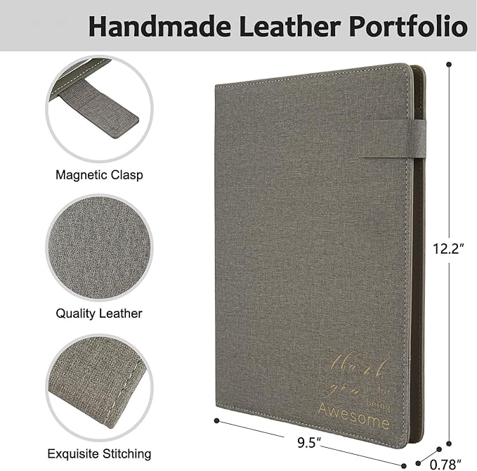 Portfolio Folder for Men & Women, Padfolio Organizer Portfolio, Thank You Gifts Colleagues Employees Staffs, Men Birthday Gifts Friends, Coworkers Work Gift for Women, Appreciation Gift for Clerks