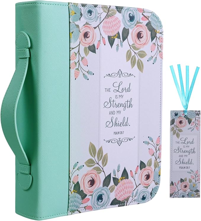Bible Cover Case for Women PU Leather Woman Book Carrying Bag Bible Study Sipples Accessories with PU Bookmark Journaling Kit Christian Gifts