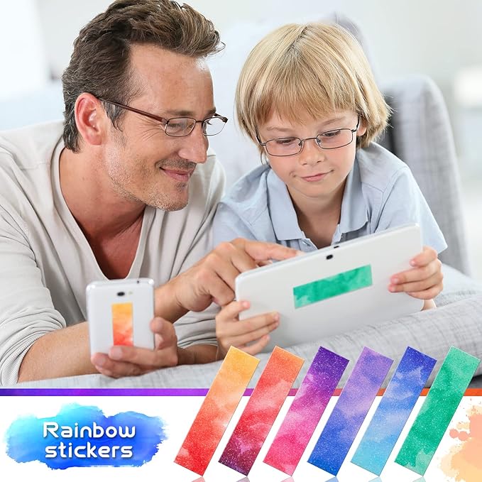 Gersoniel 72 Pcs Anxiety Sensory Stickers Calm Stickers Adhesive Textured Mental Health Strips Mindfulness Fidget Decals Stress Anxiety Relief Items for Desk Therapy Office Counselor(Watercolor)