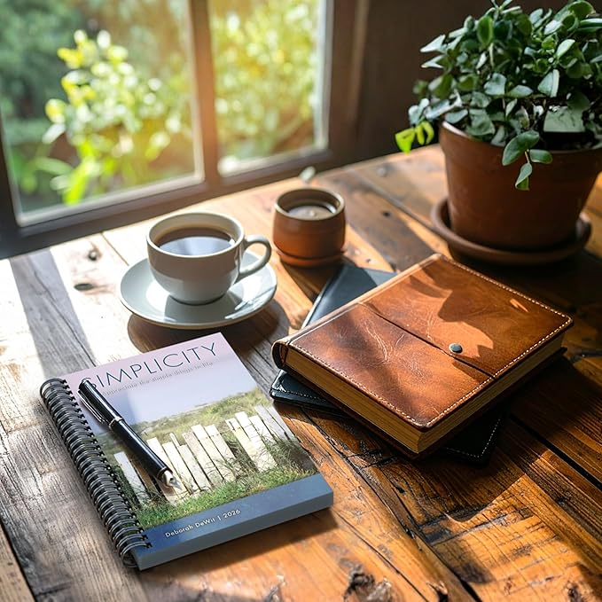 Simplicity 2026 Weekly & Monthly Planner, 16-Month Calendar with Artistic Nature Photography and Inspirations for Mindful Living by Deborah DeWit, September 2025 – December 2026, 6″ × 9″