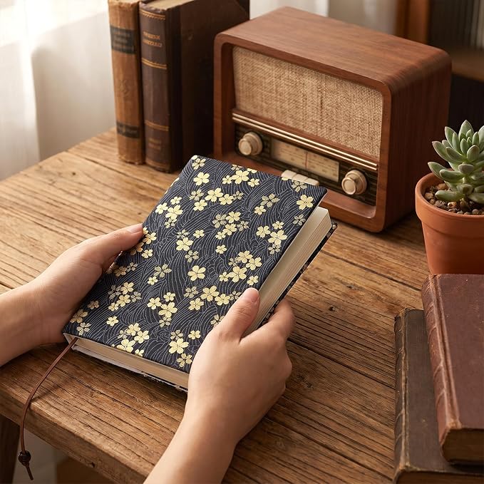 Paperback Book Cover, Adjustable Soft Fabric Book Cover, Books Covers Fit A5 Size 5.5x8.2 Inch Paperbacks for Notebook Journal, Hardcover Protection